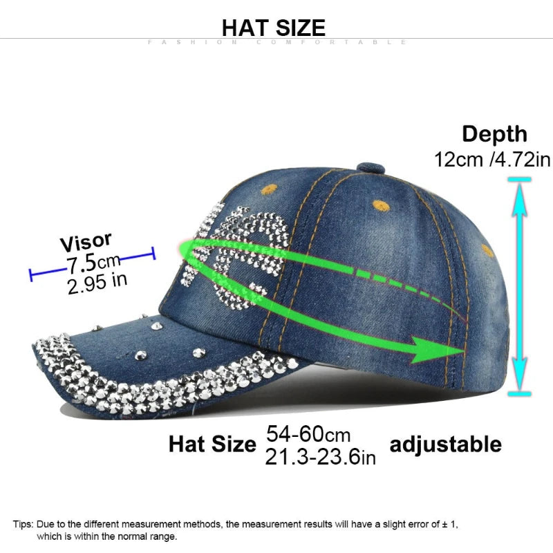Cappellino Da Baseball Con Diamanti Y2K Motivo Stelle Regolabile Chiusura Posteriore Unisex Design Casual Moda Quotidiana
