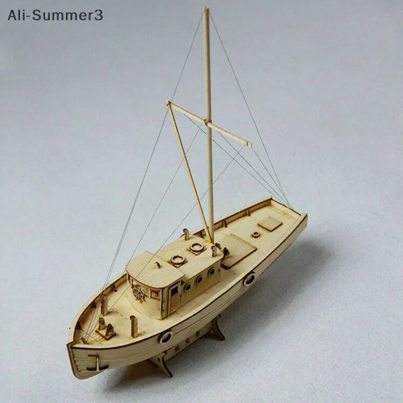 1:30 Modello di assemblaggio di navi Barca a vela in legno Kit in legno fai da te Puzzle Giocattoli Regalo