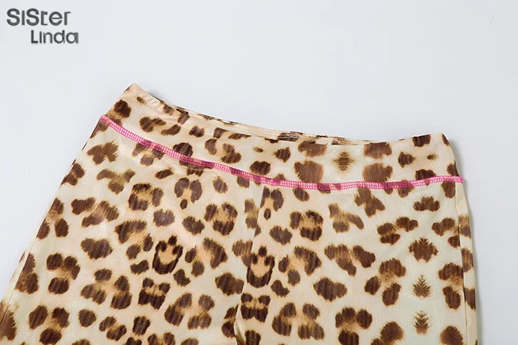Sisterlinda Junior Tuta Alla Caviglia Leopardo Con Pantaloni Svasati High Street K24S50103