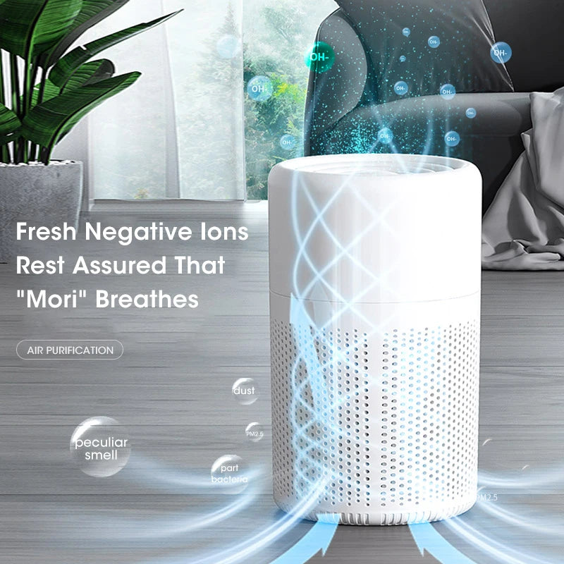 Mini Purificatore D'Aria Da Tavolo Solare Portatile Con Filtro HEPA Deodorante Per Ambienti Rimozione Odori
