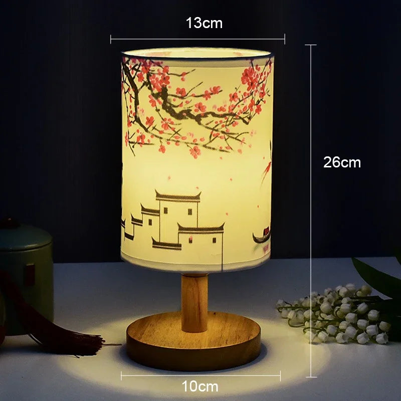 Lampada Da Tavolo Led Decorazione Scrivania Con Dimmer Spina UE Luce Notturna Per Camera Da Letto In Stile Cinese