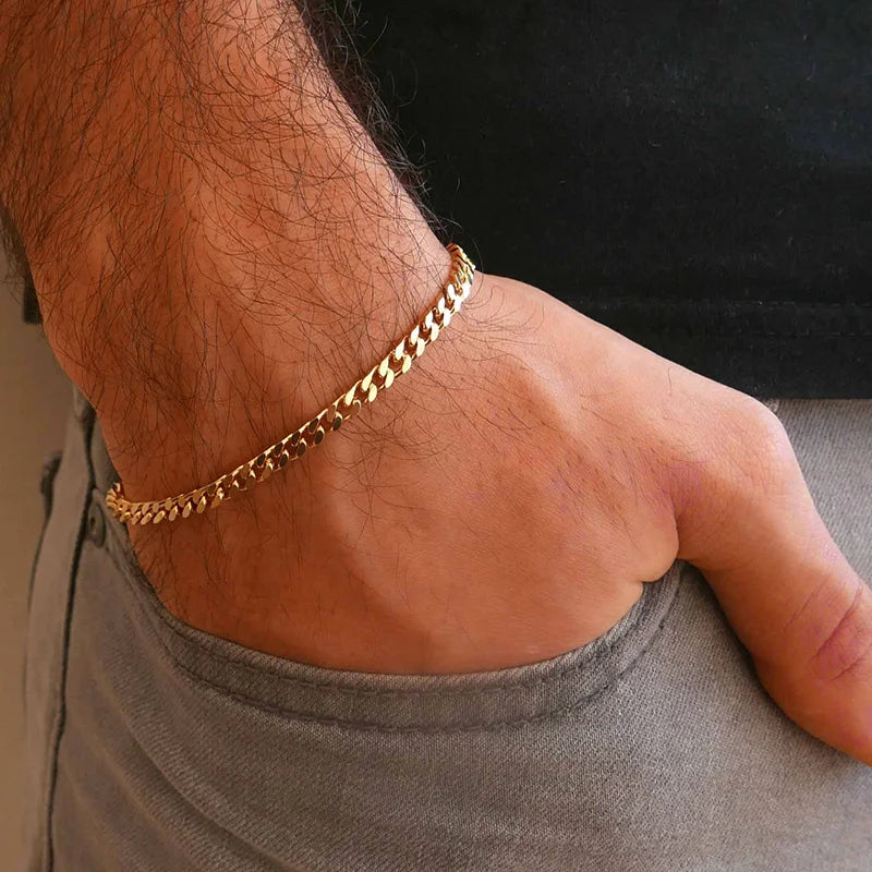 Bracciale Uomo Miami Curb Catena Grossa 3 A 11 Mm In Acciaio Inossidabile Cinturino Cubano Punk Classico