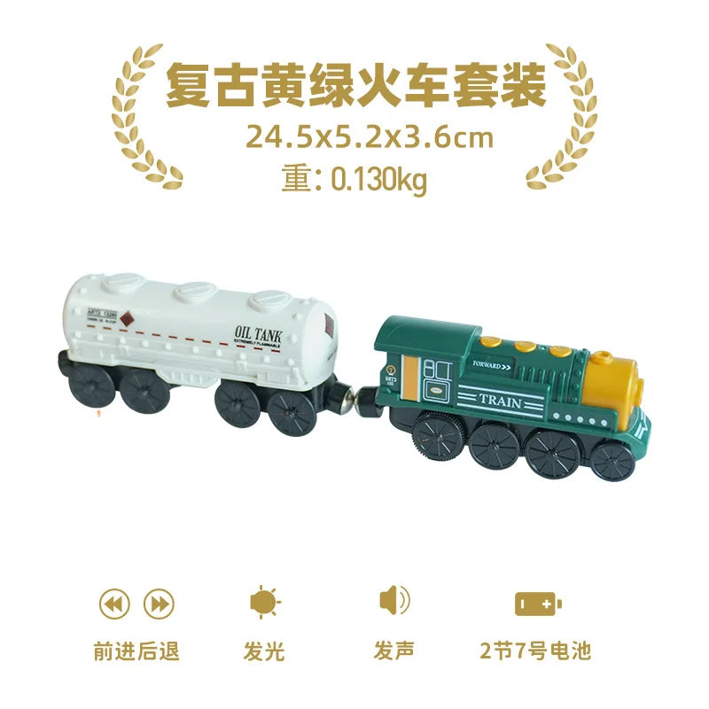 Set Trenini Elettrici Per Ferrovia In Legno Pista Del Treno Regalo Di Natale Per Bambini