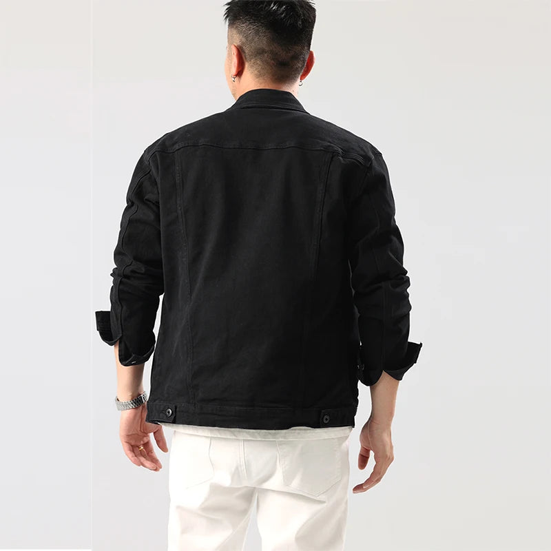 Giacca Jeans Caramello da Uomo 2025 Primavera Autunno Nuovo Stile Slim Elasticizzata Classica Moda