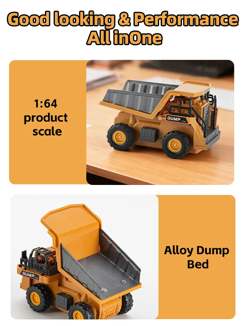 Modellino RC 1 64 ZWN Escavatore Telecomandato Camion Ribaltabile Carrello Elevatore In Lega E Plastica Per Bambini