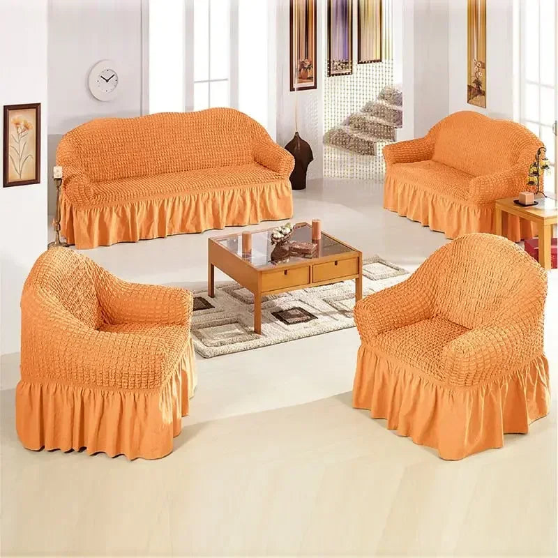 Fodere Per Divani Elastiche Universali Da 90-360 Cm Antiscivolo Copridivano Completo Per 1 2 3 4 Posti In Tessuto Estivo