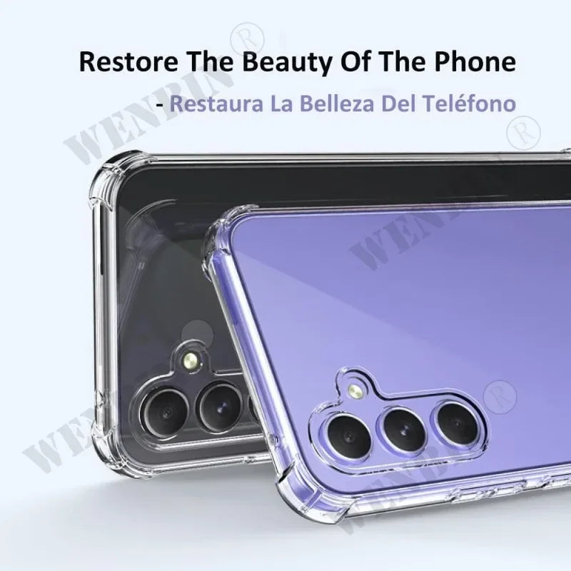 Custodia Antiurto in TPU Trasparente per Samsung Galaxy A56 A55 A36 A35 A16 A15 5G Protezione Antigraffio