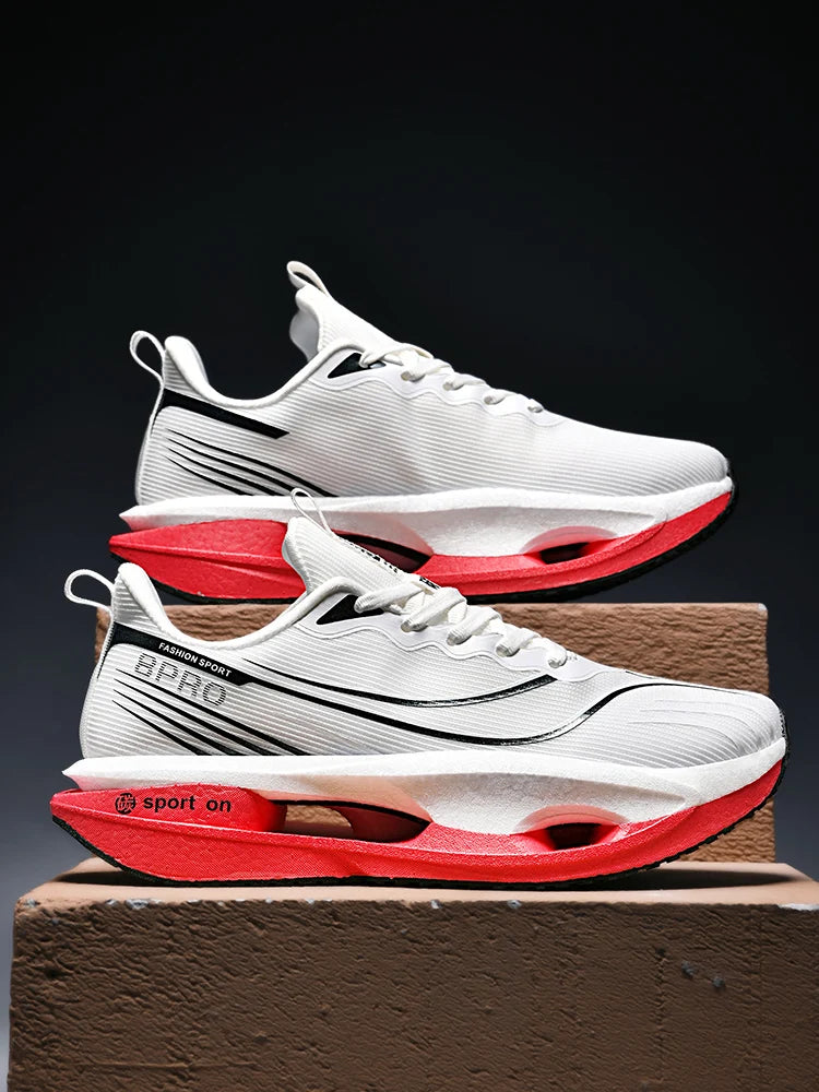 Scarpe Da Corsa Sportive Unisex Uomo Donna Maratona Carbon Board Cuscino Aria Antiscivolo Leggere Traspiranti