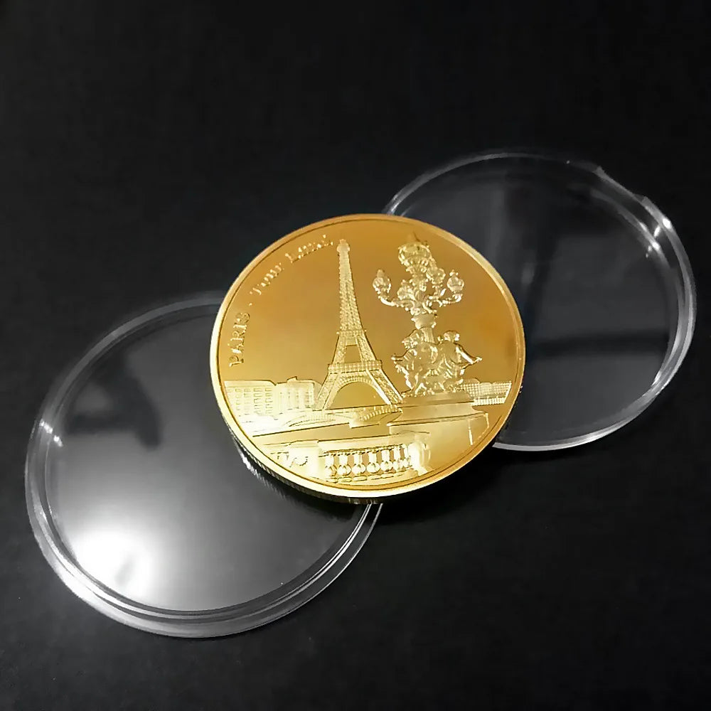 Collezione Di Monete Commemorative Della Torre Eiffel Parigi Per Viaggi Europee Non Valuta In Metallo