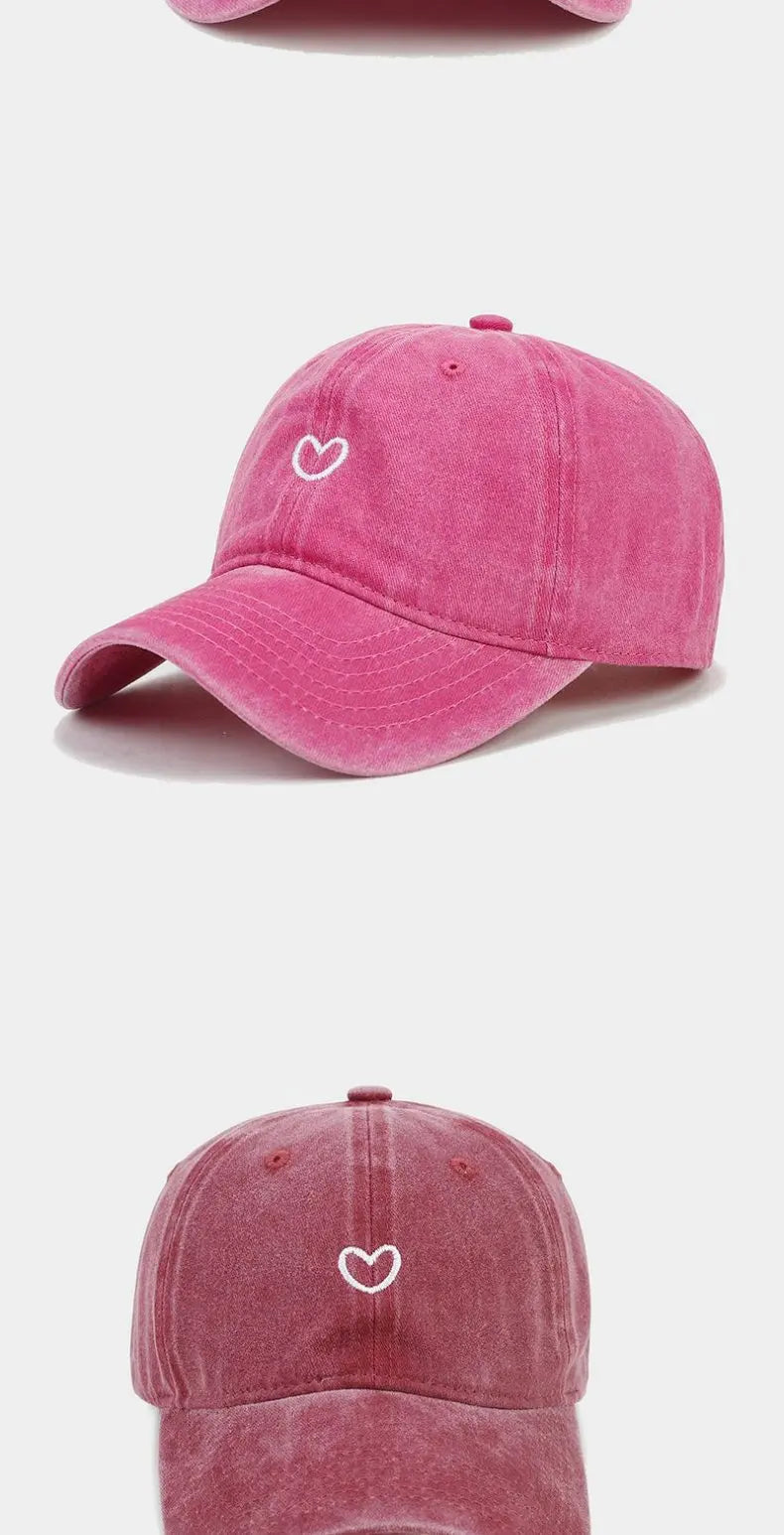 Cappello Da Baseball In Cotone Lavato Unisex Ricamato Con Amore Retro Protezione Solare Per Donna E Uomo