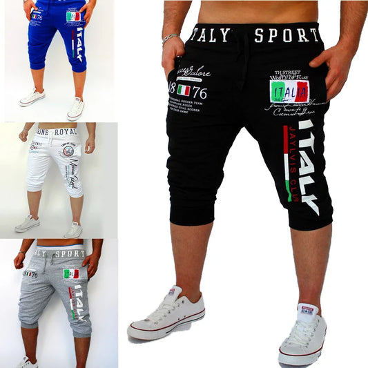 Pantaloncini Sportivi Uomo Capri Con Coulisse Stampa Lettera Outdoor Weekend Streetwear Moda