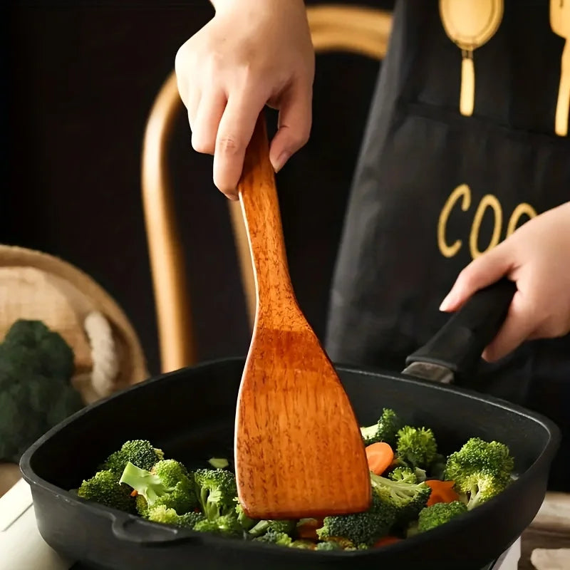 Kemorela Set Utensili Cucina In Legno 4 Pezzi Paletta Spatola Cucchiaio Pala Antiaderente Per Cottura