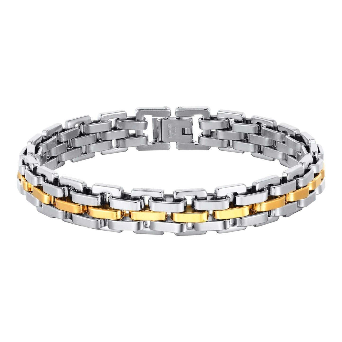 Braccialetto A Catena Con Cinturino Alla Moda In Acciaio Inossidabile Per Uomo 10 Mm Regalo Festa Del Papà