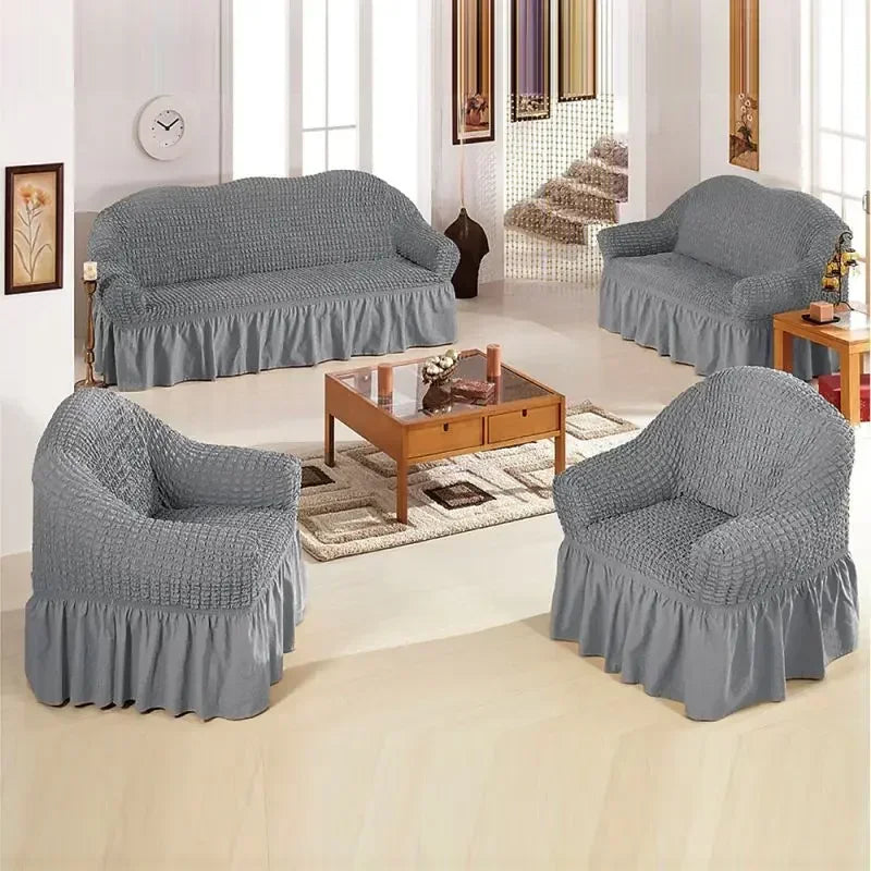 Fodere Per Divani Elastiche Universali Da 90-360 Cm Antiscivolo Copridivano Completo Per 1 2 3 4 Posti In Tessuto Estivo
