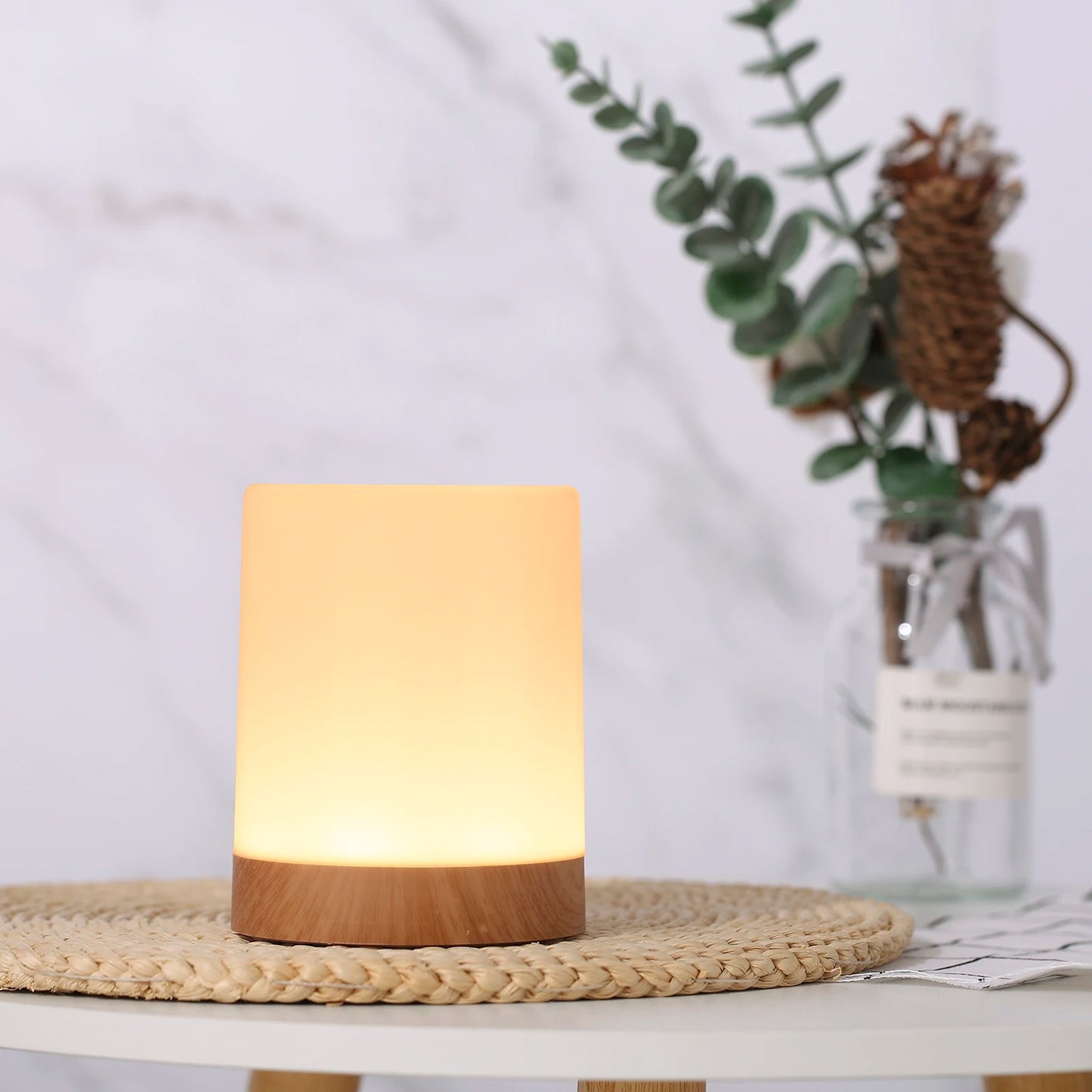 Tocca La Luce Notturna Lampada Da Tavolo Camera Da Letto Luce Colorata Ambientale Cambia Colore Ricarica USB Dimmerabile