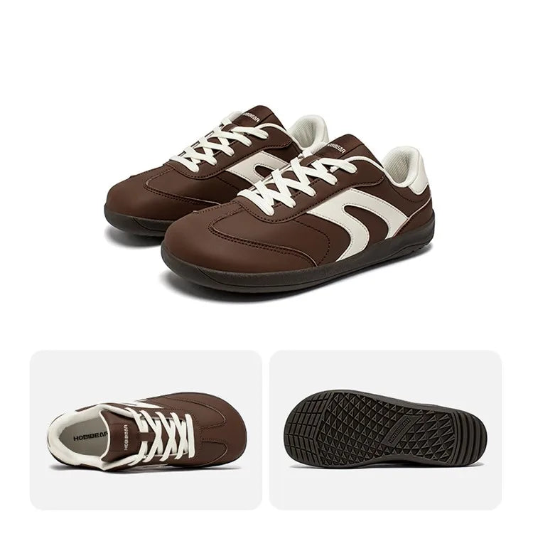 Hobibear Scarpe A Punta Larga Sneakers Unisex In Pelle Artificiale Zero Drop Retrò Per Uomo E Donna