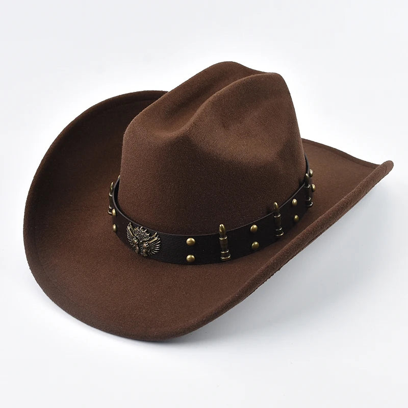 Cappello Western Cowboy Unisex Vintage Con Ampio Bordo In Tessuto Cotone Poliestere Resistente E Polivalente