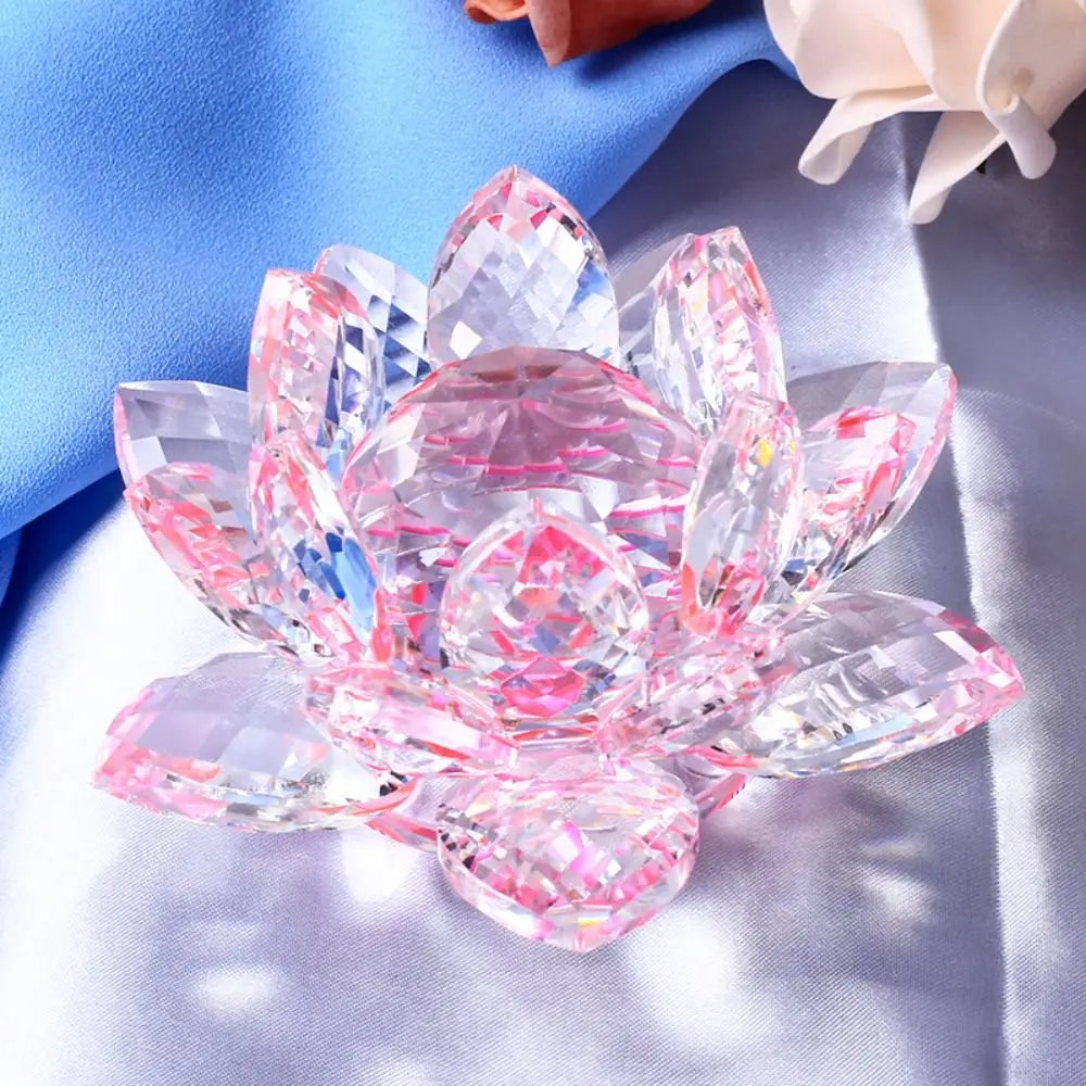 Regali Souvenir Fermacarte Vetro Artigianale Miniatura Fiore Di Loto Decorazione Figurina Cristallo