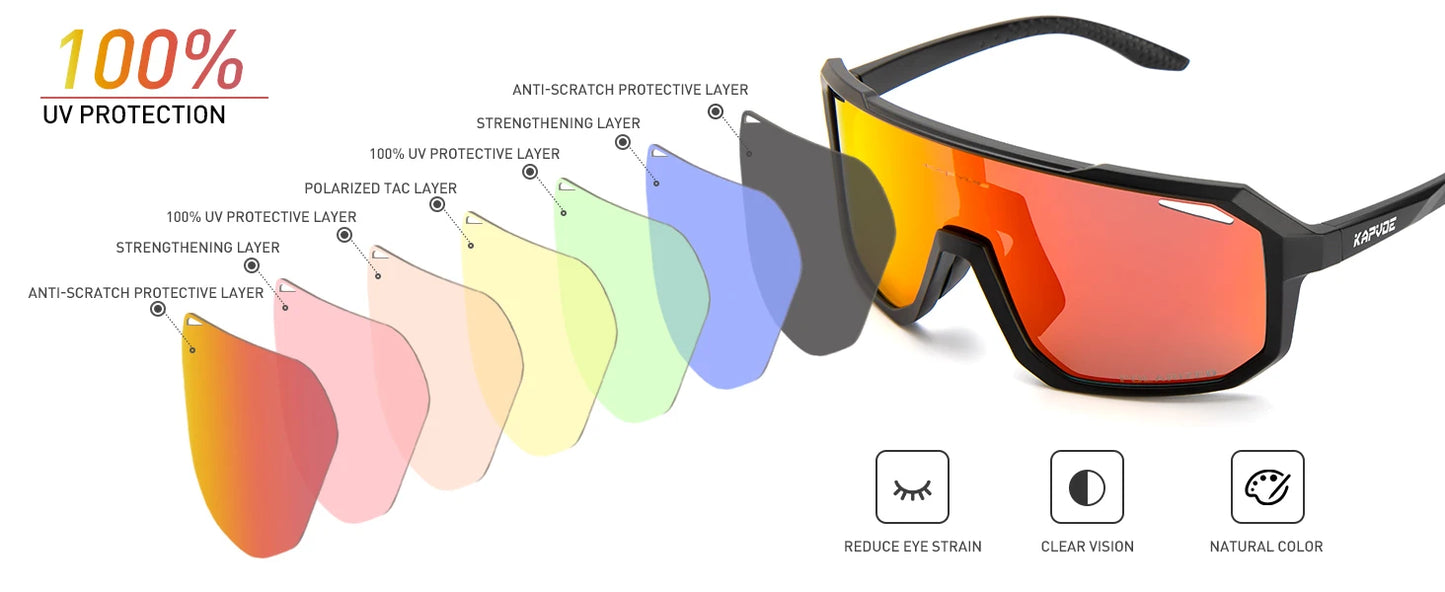 Occhiali Da Ciclismo Uomo Polarizzati UV400 Con Miopia Incorporata Telaio Leggero Per MTB Ciclismo All Aperto