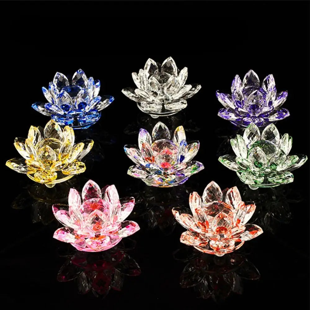 Regali Souvenir Fermacarte Vetro Artigianale Miniatura Fiore Di Loto Decorazione Figurina Cristallo