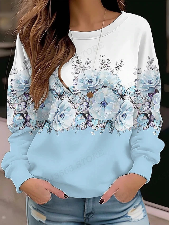 Felpa Con Cappuccio Floreale Y2K Da Donna Collo A O Modello Ragazza Abbigliamento Fiorito