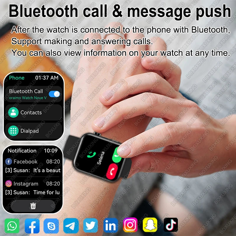 Nuovo Smartwatch Fotocamera per Uomo e Donna Registrazione Foto e Video Fitness Salute Impermeabile Chiamate Bluetooth