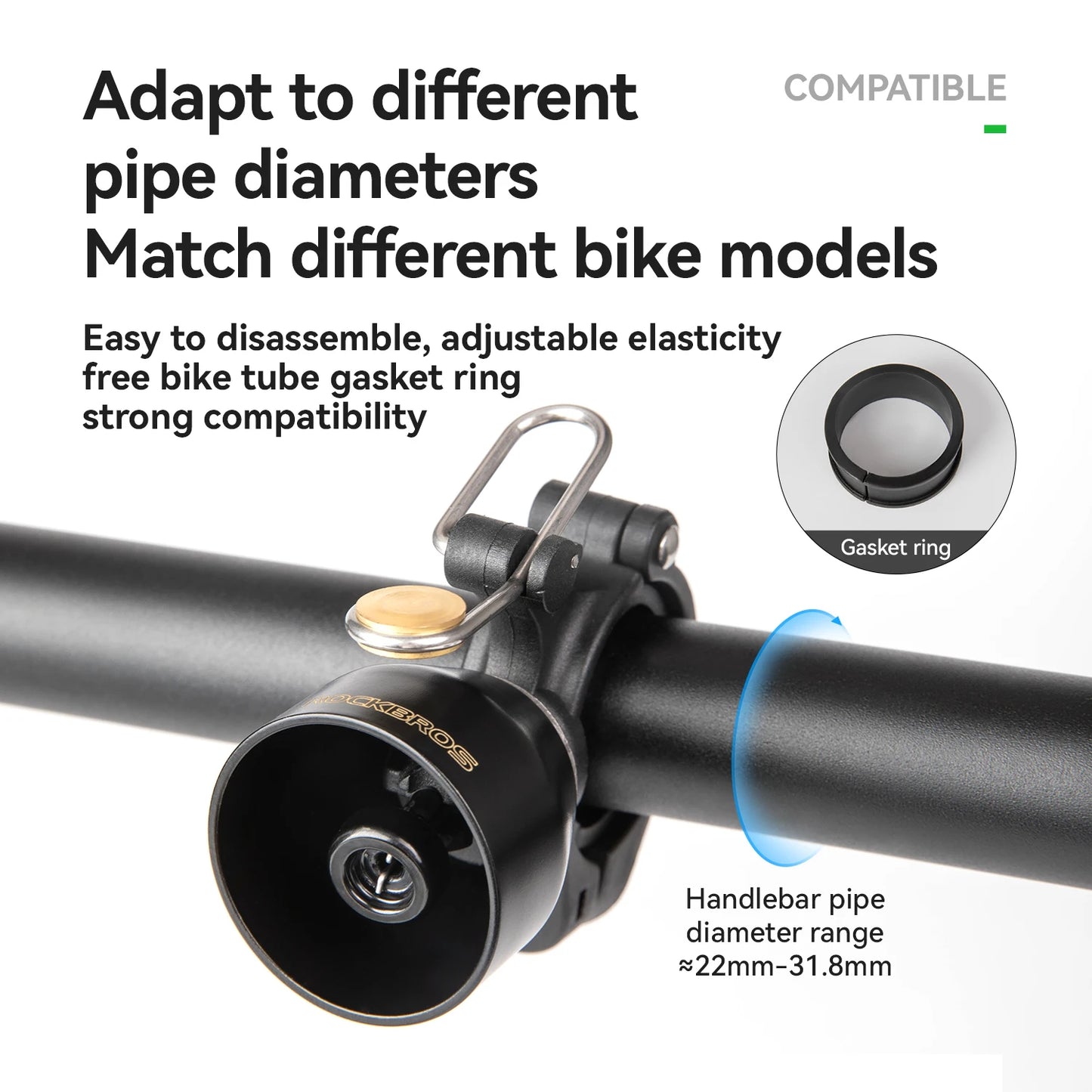 RockBros Campanello Per Bicicletta Compatto In Rame Impermeabile Avvertimento Sonoro Mini Campanello Per Clacson