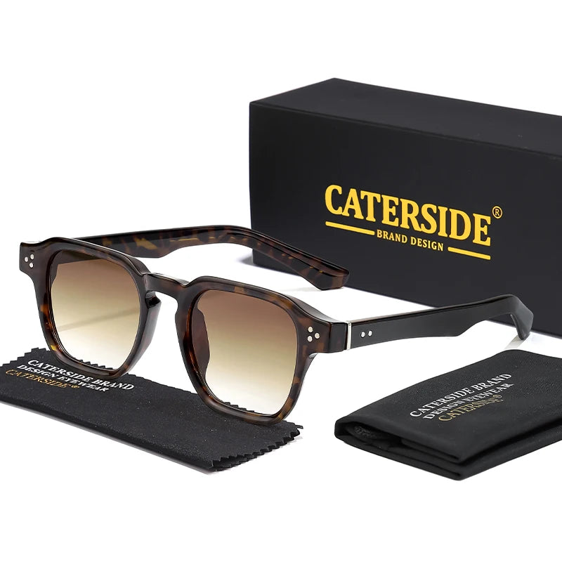 Occhiali Da Sole Quadrati Classici Unisex Da Uomo E Da Donna Di Lusso Con Inserto Centrale Temple Gradiente UV400