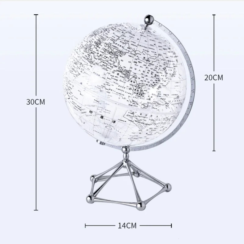 Globo Terrestre con Luce LED Rotante in Metallo Decorazione per Negozio Cameretta Dei Bambini