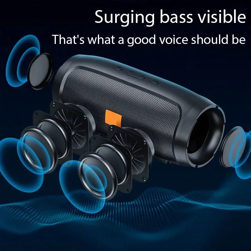 Subwoofer Portatile Altoparlante Bluetooth Stereo Esterno Impermeabile Scatola Audio Wireless Con Radio FM E Scheda TF