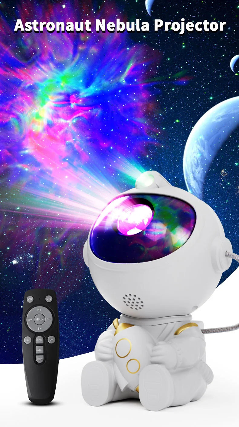 Proiettore LED Galassie Stellate Luce Notturna Astronauta Cielo Stellato Camera Letto Regalo Bambini Lampada Atmosfera