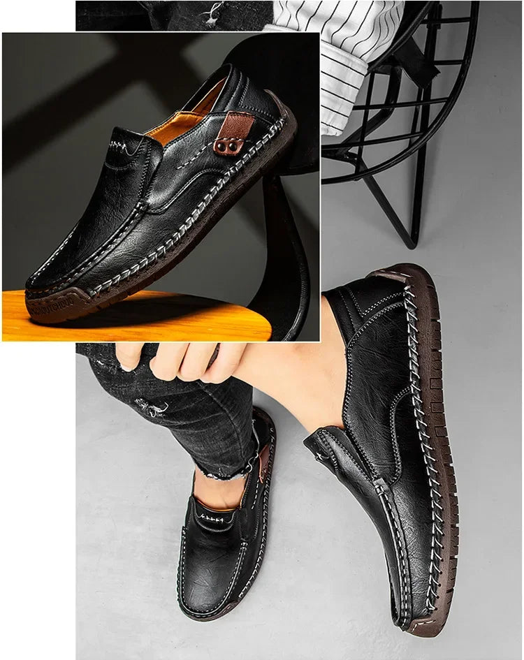 Mocassini Da Uomo Slip Traspiranti Scarpe Da Guida In Vera Pelle Fatte A Mano Eleganti Casual
