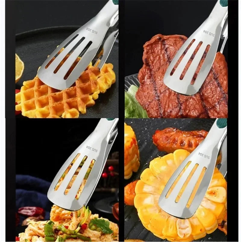 Pinze Per Alimenti In Acciaio Inossidabile Per Cucina Barbecue E Buffet Resistente Al Calore Per Bistecche Carne Pane