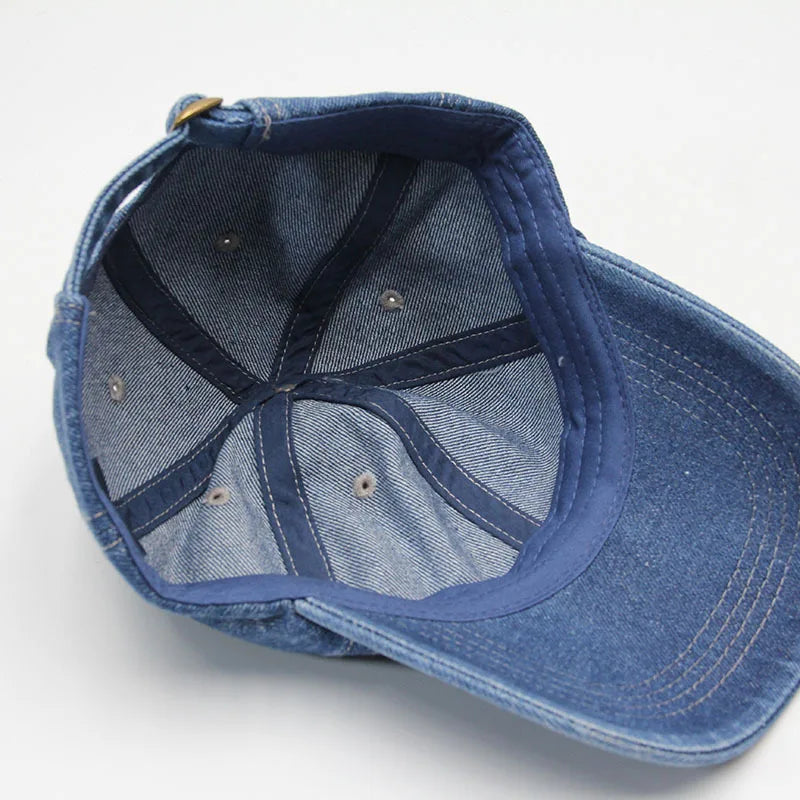 Berretto da Baseball in Cotone Denim 55-58 cm Unisex Regolabile Snapback Attività All Aperto Uomo Donna Cappello