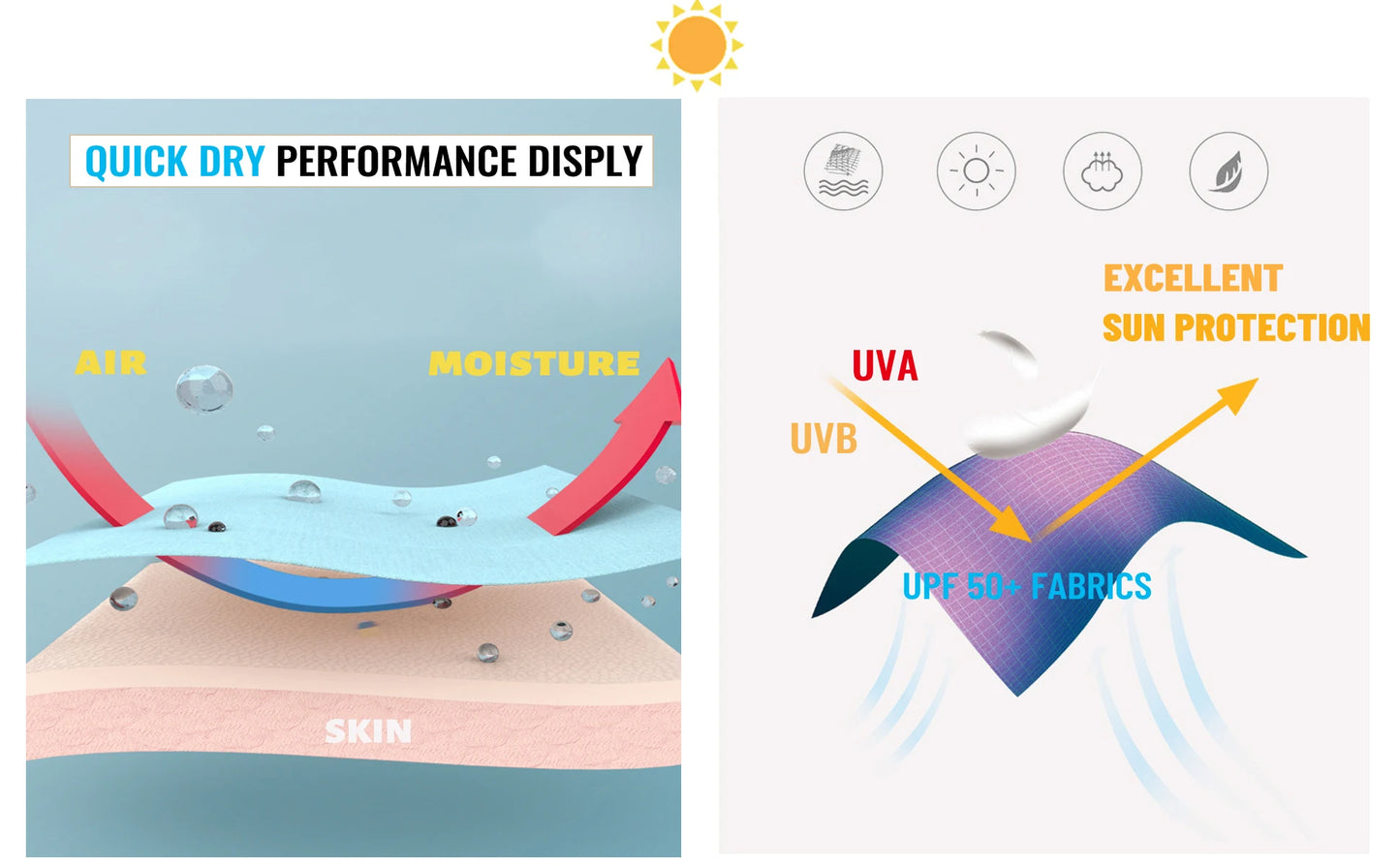 TACVASEN UPF50+ T-shirt con protezione UV Camicia da pesca leggera a maniche lunghe ad asciugatura rapida da uomo Escursionismo all'aperto Allenamento Protezioni