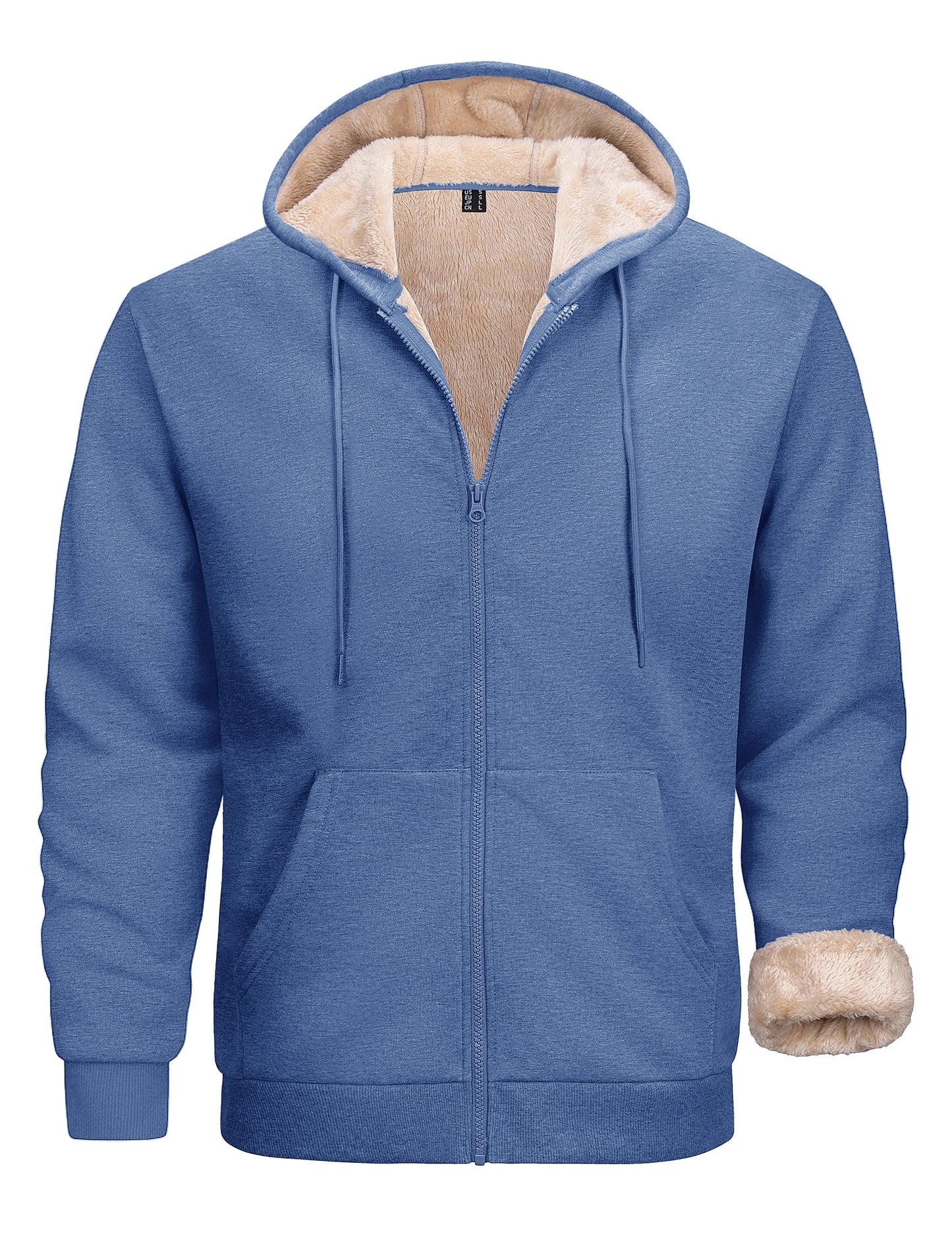 Tacvasen Felpa Con Cappuccio Da Uomo Zip Fodera Sherpa Invernale Pile Spesso Caldo Capispalla Casual