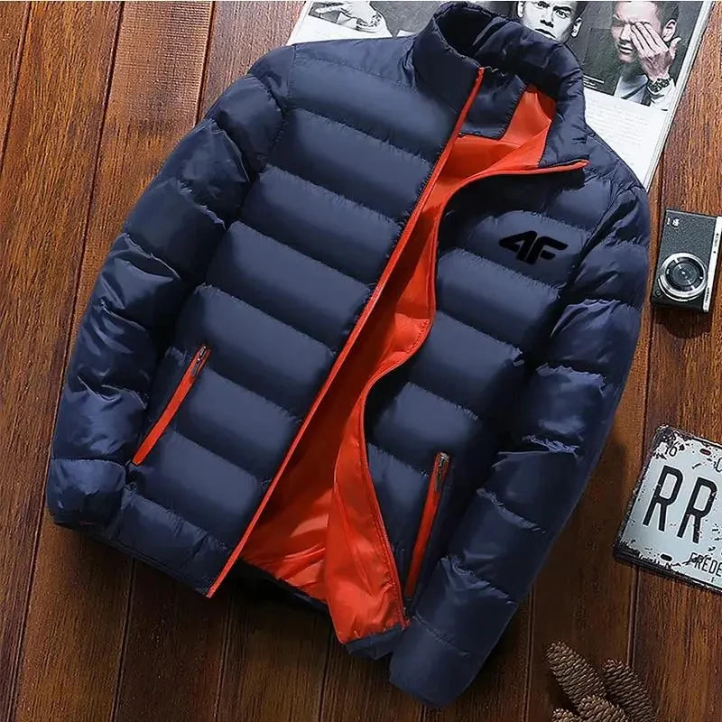 Giacca Invernale da Uomo 2024 Poliestere Caldo e Leggero Colletto alla Coreana Moda Casual Business