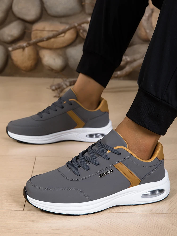 Scarpe Sportive Da Uomo Impermeabili In Pelle Casual Antiscivolo Da Passeggio E Tennis Con Aumento Di Altezza