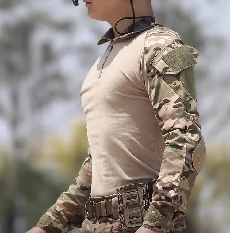 Set Abiti Militari Tattici Tuta Mimetica Da Esterno Camicie Da Caccia Pantaloni Per Airsoft Paintball