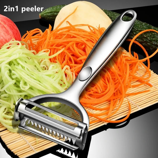 Pelapatate In Acciaio Inossidabile 2in1 Multifunzione Grattugia Per Carote E Frutta Utensili Da Cucina Pelador