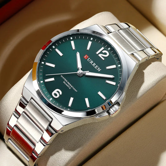 Curren Orologio Da Uomo Quarzo Classico 42 Mm Cinturino In Acciaio Inossidabile Lancette Luminose Regalo Per Lui
