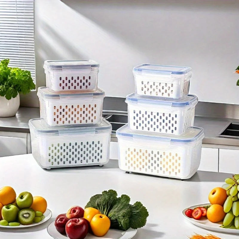 Set Di 4 Contenitori Per Alimenti A Prova Di Perdite Impilabili Per Preparare Pasti Frutta Verdura Carne Cereali