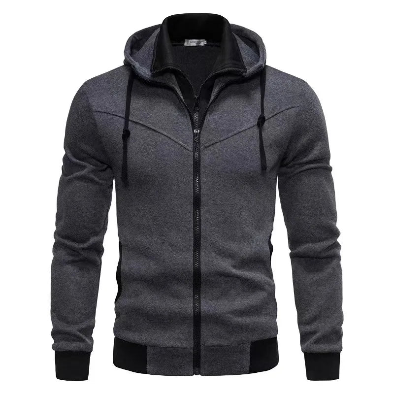 Cardigan Con Cappuccio Da Uomo A Contrasto Con Cerniera Per Autunno Inverno 2025 Moda Casual Sportivo