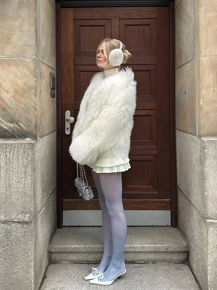 TARUXY Cappotto Di Pelliccia Sintetica Donna Inverno 2025 Caldo Design Lusso Street Style Giacca Breve