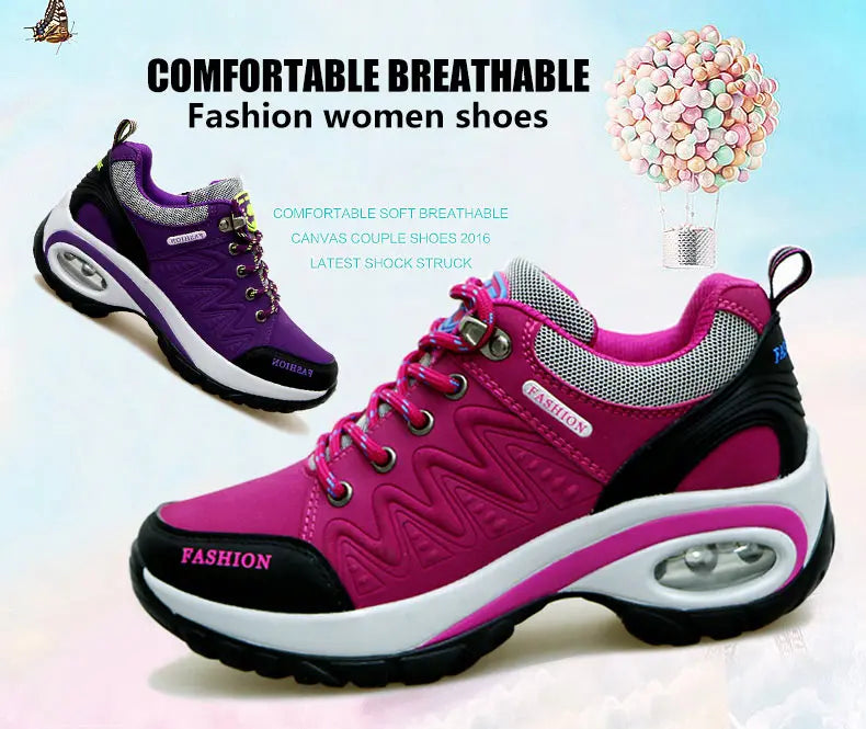 Scarpe Sportive Da Donna Con Plateau All'Aperto Escursionismo Moda Scarpe Casual Antiscivolo Da Corsa Basse Calzature