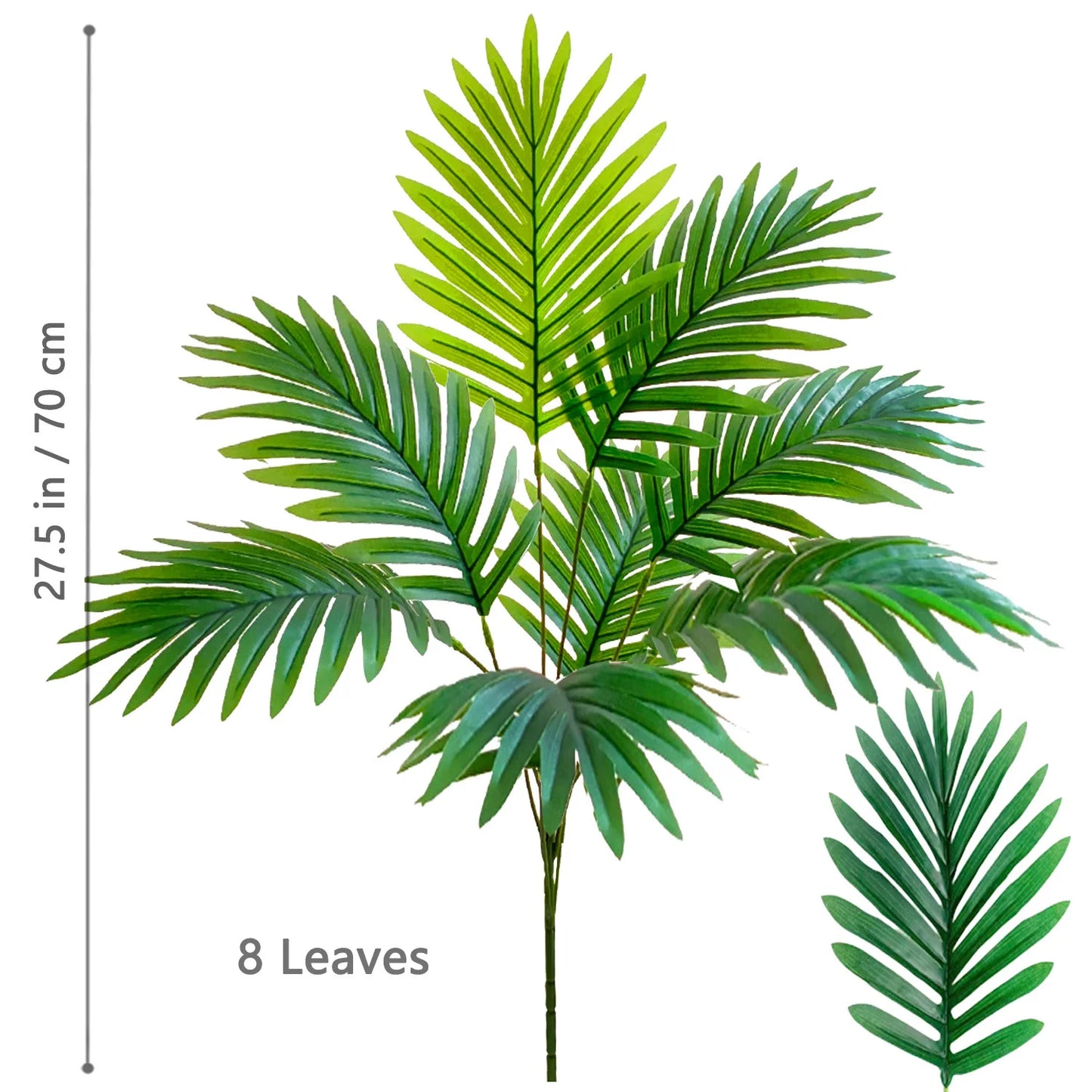 Palma Artificiale Tropicale Con Rami Di Foglie In Plastica Verde Per Decorazione Giardino Esterno Misure 50 90 120 Cm