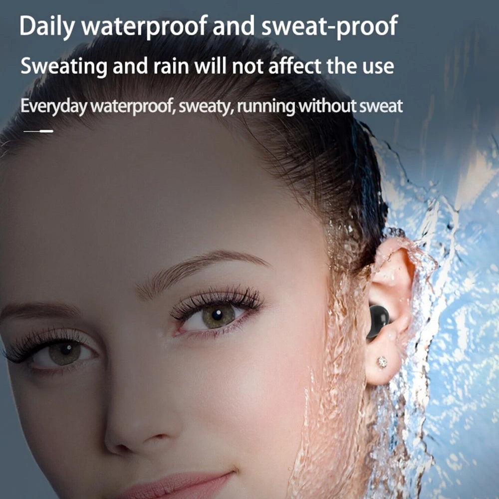 SK18 Mini Cuffie Invisibili Wireless Bluetooth 5.3 Con Microfono Cancellazione Del Rumore HD Per Dormire Con Bassi
