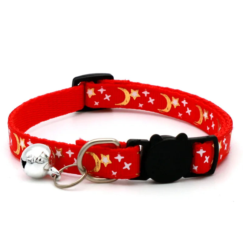 Collare per Gatti con Campanella Cartoon Star Moon Regolabile Anello di Sicurezza Gioielli per Gatti Cuccioli