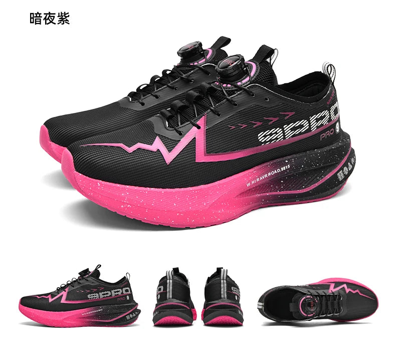 Scarpe Da Corsa Fluorescenti Con Piastra In Carbonio Per Maratona Leggere Traspiranti Antiscivolo Uomo Donna