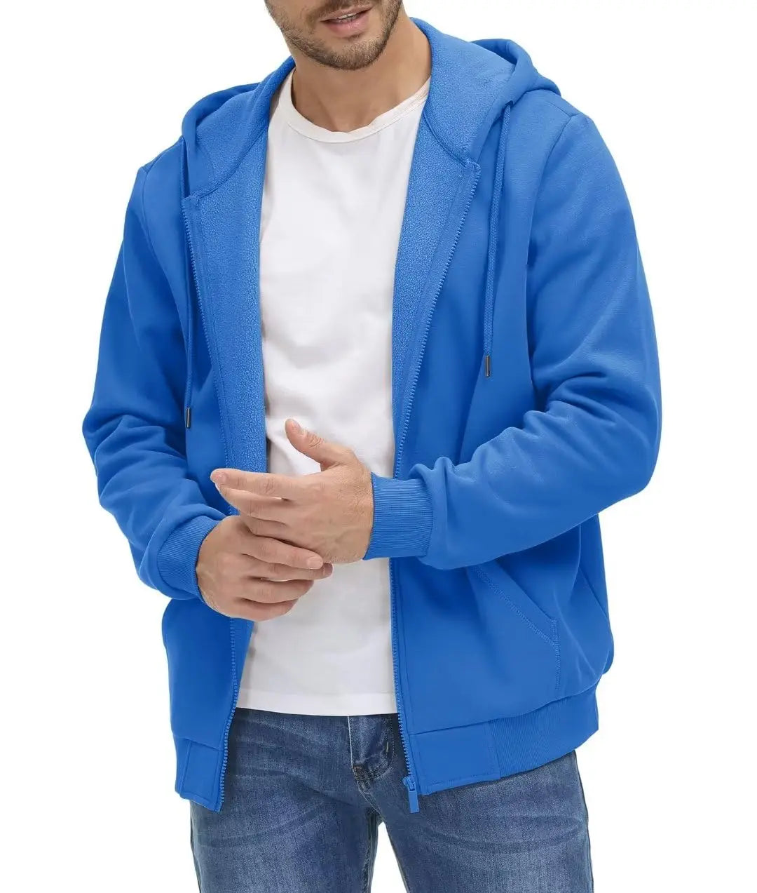 Tacvasen Felpa Con Cappuccio Uomo In Pile Con Tasche Grandi Con Zip Intera Casual Sportivo Per Running Escursionismo